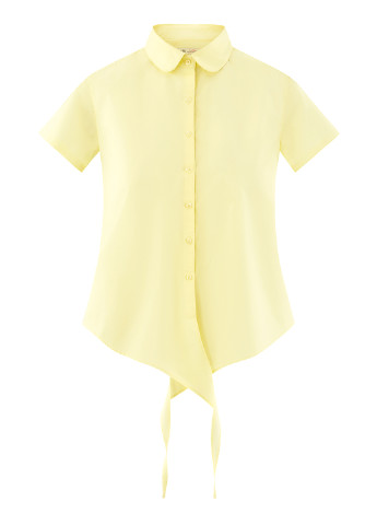 Желтая кэжуал рубашка однотонная Oodji
