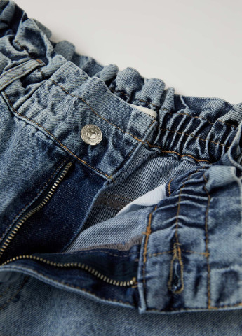 Темно-голубые демисезонные укороченные джинсы DeFacto