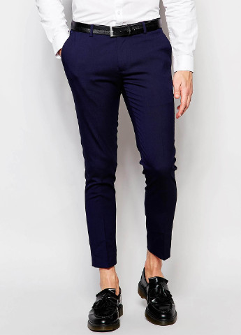 Темно-синие кэжуал демисезонные зауженные брюки Only & Sons