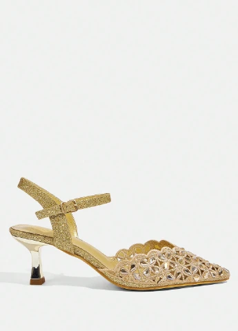SHEIN Туфли слингбеки золотой з текстиль, китай — демисезон (331821660)