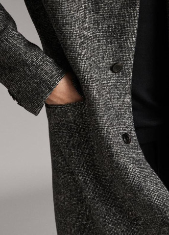 Черно-белое демисезонное Пальто однобортное Massimo Dutti