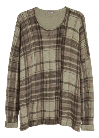 Темно-бежевий джемпер демісезон,хакі в клітку, divided H&M