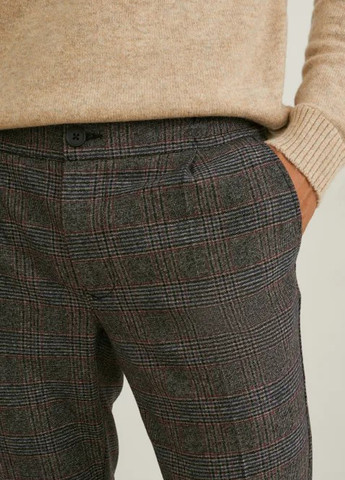 Серо-коричневые кэжуал демисезонные прямые брюки C&A