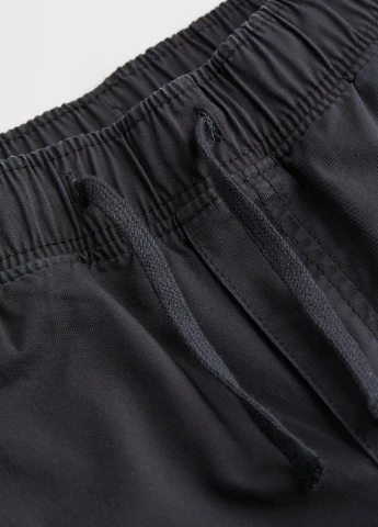 Черные кэжуал демисезонные прямые брюки H&M