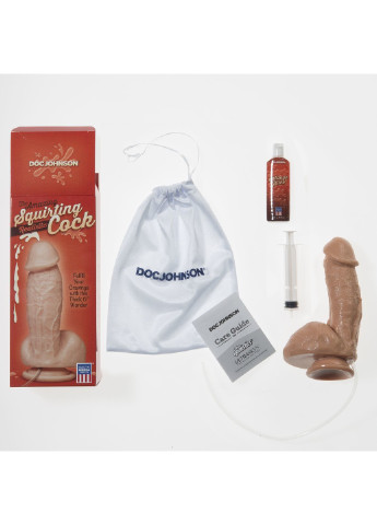Кончающий фаллоимитатор The Amazing Squirting Realistic Cock, ПВХ, диаметр 5,1см Doc Johnson (254973438)