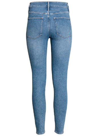 Джинси H&M скінні однотонні синьо-жовті джинсові бавовна