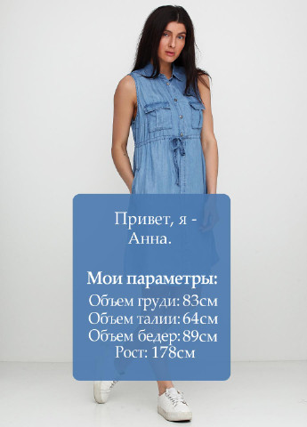 Блакитна джинсова платье коротка H&M однотонна
