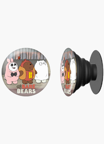 Попсокет (Popsockets) держатель для смартфона Вся правда о медведях (We Bare Bears) (8754-2905) Черный MobiPrint (229014740)