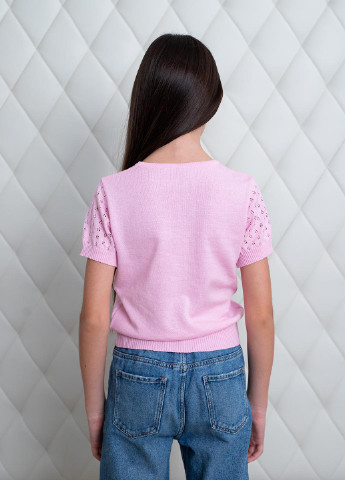 Розовая однотонная блузка Top Hat Kids демисезонная