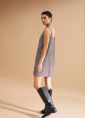 Чорна кежуал плаття, сукня а-силует H&M з квітковим принтом