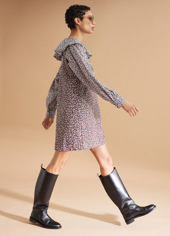 Чорна кежуал плаття, сукня а-силует H&M з квітковим принтом