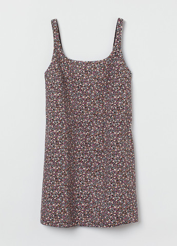 Чорна кежуал плаття, сукня а-силует H&M з квітковим принтом