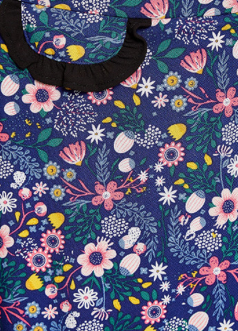 Синяя кэжуал цветочной расцветки юбка KOTON а-силуэта (трапеция)