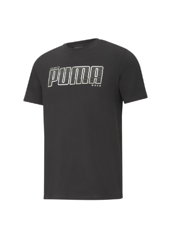 Чорна футболка athletics big logo men's tee Puma