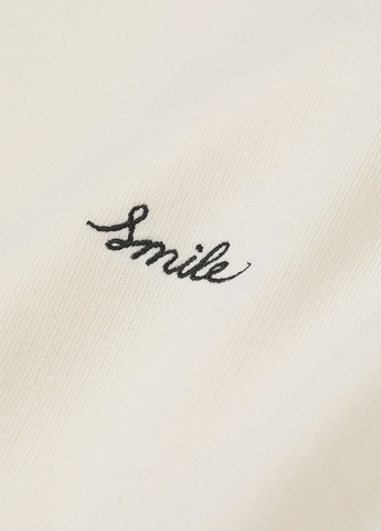 Свитшот H&M - Свободный крой надпись кремовый кэжуал хлопок, трикотаж - (292951373)
