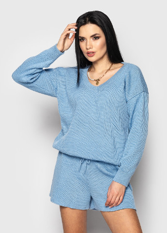 Блакитний демісезонний комплект (пуловер, шорти) Larionoff