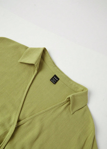 Оливкова кежуал сукня на запах SHEIN однотонна