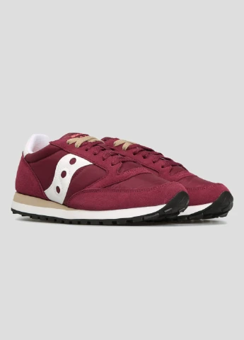 Красные всесезонные бордовые замшевые кроссовки jazz original Saucony
