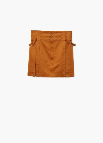 Коричневая однотонная юбка Mango