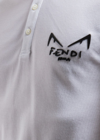 Біла біла футболка-поло з логотипом Fendi