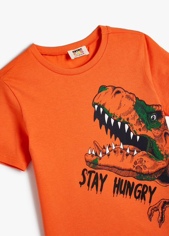 Оранжевая летняя футболка KOTON