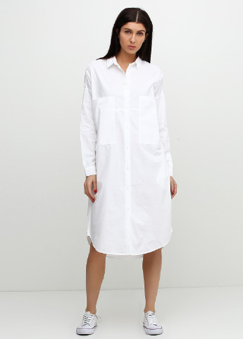 Белое кэжуал платье Monki однотонное