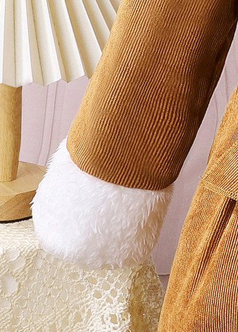 Охряное зимнее Пальто однобортное SHEIN