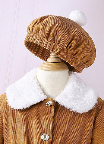 Охряное зимнее Пальто однобортное SHEIN