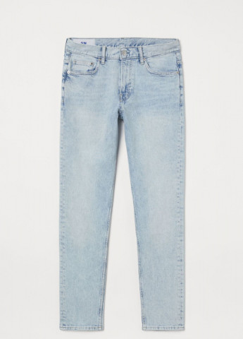 Голубые демисезонные джинсы зауженные 0751994031 lt blue H&M