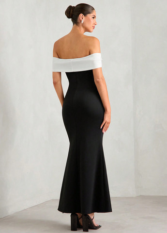 Чорна вечірня, святковий сукня для вагітних годе, а-силует SHEIN однотонна