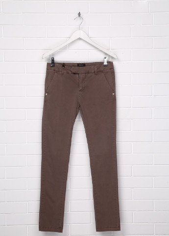 Коричневые кэжуал демисезонные брюки со средней талией Ronnie Kay