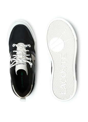 Черно-белые демисезонные кроссовки Lacoste