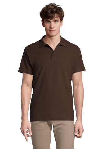 Темно-коричневая мужская футболка поло Sol's