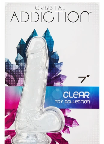 Фаллоимитатор - Crystal Clear Dildo with Balls - 7" ADDICTION (254151859)