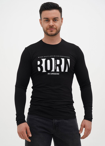 Черный демисезонный кэжуал лонгслив Trend Collection с надписями