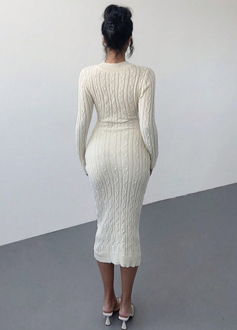 Кремовое кэжуал платье платье-свитер SHEIN однотонное