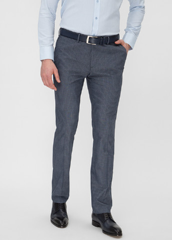 Серо-синие классические демисезонные со средней талией брюки NAVI