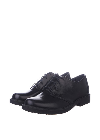 Черные женские классические туфли на низком каблуке украинские - фото
