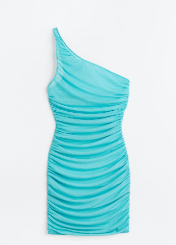 Бирюзовое пляжное платье H&M однотонное
