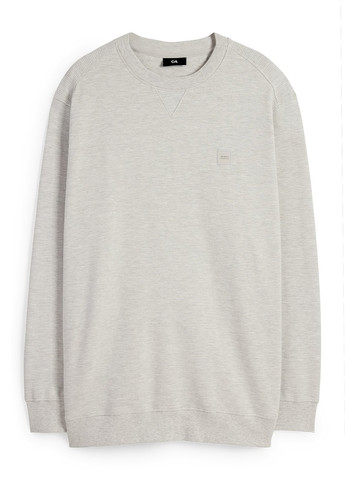 Светло-серый свитшот C&A однотонный нашивки (323024132)