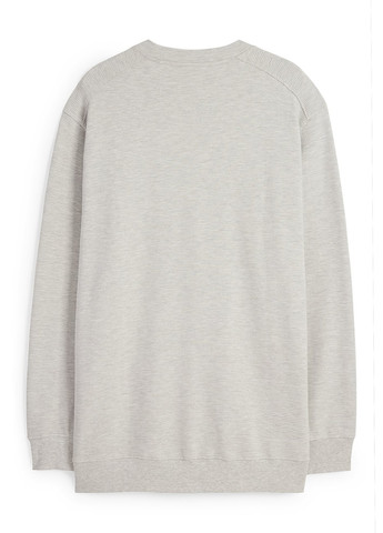 Светло-серый свитшот C&A однотонный нашивки (323024132)