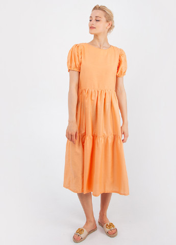 Светло-оранжевое кэжуал платье Kristina Mamedova однотонное