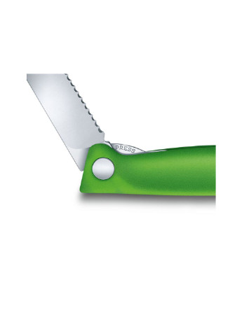 Кухонный нож SwissClassic Foldable Paring 11 см Serrated Green (6.7836.F4B) Victorinox (254068175)