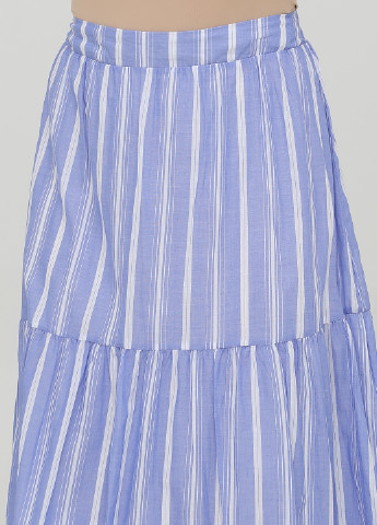 Голубая кэжуал в полоску юбка Alcott а-силуэта (трапеция)