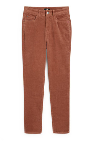 Розово-коричневые кэжуал демисезонные зауженные брюки C&A