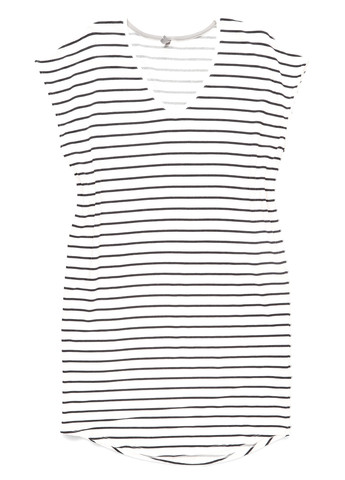 Черно-белое кэжуал платье платье-футболка Culture в полоску