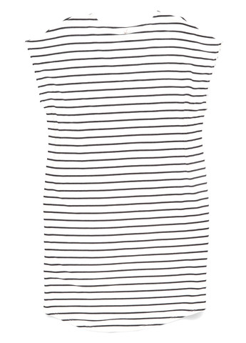 Черно-белое кэжуал платье платье-футболка Culture в полоску