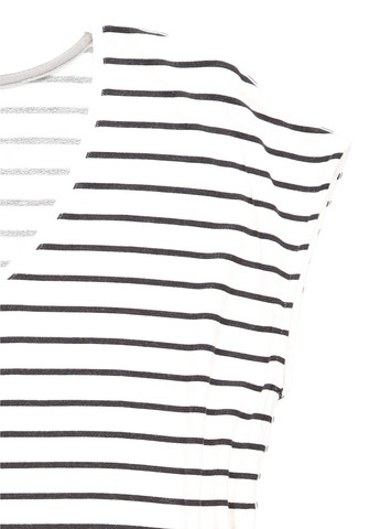 Черно-белое кэжуал платье платье-футболка Culture в полоску