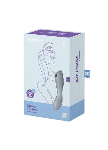 Вакуумный стимулятор с вибрацией Curvy Trinity 3 BlueGrey Satisfyer (254785170)