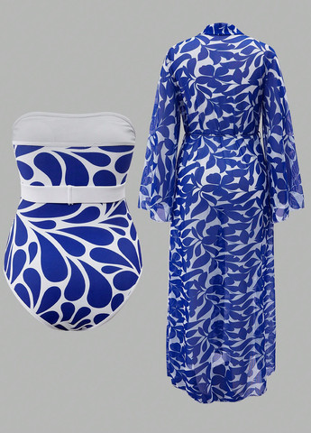 Комбинированный демисезонный комплект для беременных (купальник, накидка) слитный, бандо SHEIN